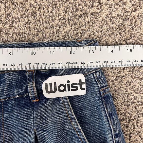 NWT Lulus Womens S Y2K Grunge Skater 90s Pleated High Rise Wide Leg Blue Jeans - Picture 8 of 11